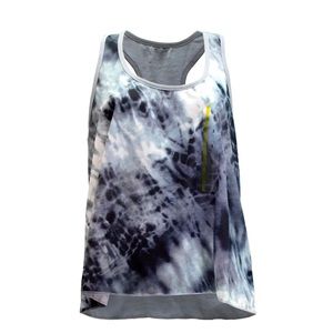Women's Grey Tie Dye Racer Back Lightweight Beach Summer Tank Top